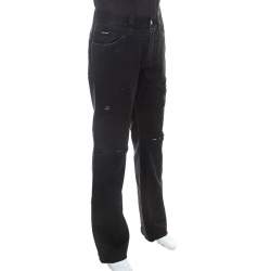 Pre Owned Dolce & Gabbana Black Distressed Denim Jeans XL