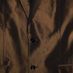 Pre Owned Dolce & Gabbana Metallic Brown Double Buttoned Blazer S