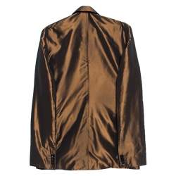 Pre Owned Dolce & Gabbana Metallic Brown Double Buttoned Blazer S