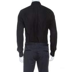 Pre Owned قميص دولتشي أند غابانا زخرفة ذهبية وتطريز قطن أسود M