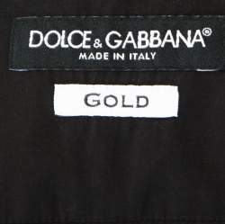 Pre Owned قميص دولتشي أند غابانا زخرفة ذهبية وتطريز قطن أسود M