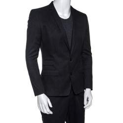 Pre Owned Dolce & Gabbana Dark Grey Cotton Two Buttoned Blazer S