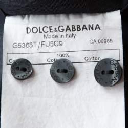 مملوكة مسبقًا Dolce & Gabbana Grey Chambray Cotton Tailored Fit Shirt XL