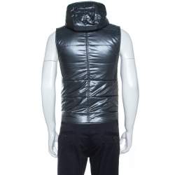 Pre Owned Dolce & Gabbana Grey Nylon Sleeveless Quilted Jacket XS