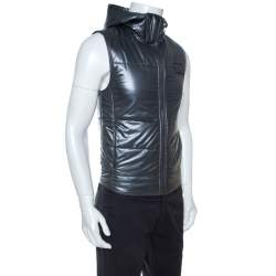 Pre Owned Dolce & Gabbana Grey Nylon Sleeveless Quilted Jacket XS