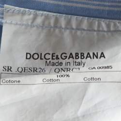 Pre Owned Dolce & Gabbana Bicolor Striped Cotton Long Sleeve Shirt XXL