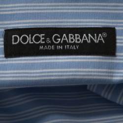 Pre Owned Dolce & Gabbana Bicolor Striped Cotton Long Sleeve Shirt XXL