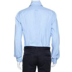 Pre Owned Dolce & Gabbana Bicolor Striped Cotton Long Sleeve Shirt XXL