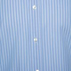 Pre Owned Dolce & Gabbana Bicolor Striped Cotton Long Sleeve Shirt XXL