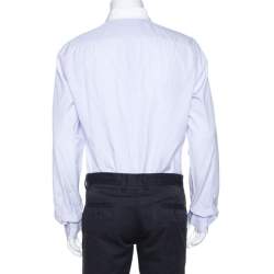 Pre Owned قميص دولتشي أند غابانا ياقة مغايرة قطن مخطط بنفسجي فاتح ذهبي XXL