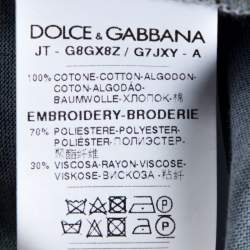 مملوكة مسبقًا تي شيرت دولتشي أند غابانا قطن طباعة Samba Rooster كحلي M