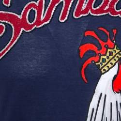 مملوكة مسبقًا تي شيرت دولتشي أند غابانا قطن طباعة Samba Rooster كحلي M