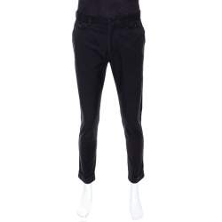 مملوكة مسبقًا بنطلون دولتشي أند غابانا حواف مطرزة قطن أسود M