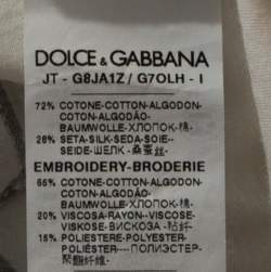 Pre Owned تي شيرت دولتشي أند غابانا حرير قطن طباعة  Designers & Pets أبيض XS