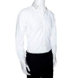 مملوكة مسبقًا Dolce & Gabbana Martini Off White Cotton Silk Button Front Shirt S