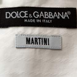 مملوكة مسبقًا Dolce & Gabbana Martini Off White Cotton Silk Button Front Shirt S