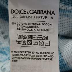 Pre Owned تي شيرت بولو دولتشي آند غابانا بطبعة ماج وليكا أزرق مقاس متوسط (ميديوم)
