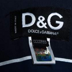 Pre Owned D&G Blue Leather Training Athletic System Jacket S