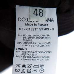 Pre Owned بذلة دولتشي أند غابانا قصه إعتيادية مقلم أسود مقاش وسط (ميديوم)