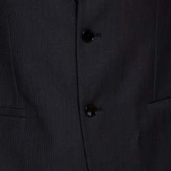 Pre Owned بذلة دولتشي أند غابانا قصه إعتيادية مقلم أسود مقاش وسط (ميديوم)