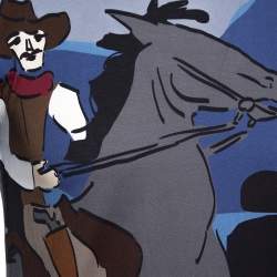 Pre Owned Dolce & Gabbana Multicolor Cotton Cowboy Print T Shirt XS