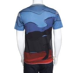 Pre Owned Dolce & Gabbana Multicolor Cotton Cowboy Print T Shirt XS