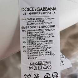 Pre Owned تي شيرت دولتشي أند غابانا مزين باتش كاوبوي قطن كريمي مقاس وسط (ميديوم)