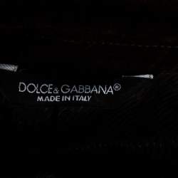 Pre Owned Dolce & Gabbana Brown Velvet Raw Edge Detail Blazer M