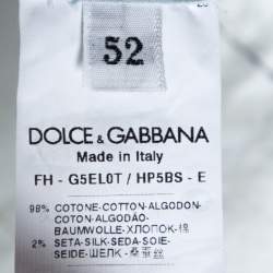 مملوكة مسبقًا ثوب دولتشي أند غابانا قطن مطبوع أزرق مقاس كبير جداً (اكس لارج)