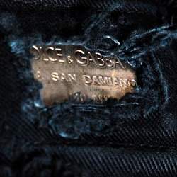 Pre Owned Dolce & Gabbana 14 Black Distressed Denim Pant Detail Jeans L