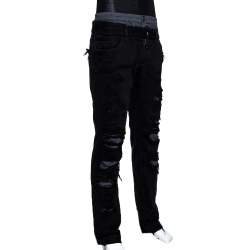 Pre Owned Dolce & Gabbana 14 Black Distressed Denim Pant Detail Jeans L