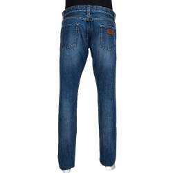 Pre Owned Dolce & Gabbana 14 Indigo Light Washed Denim Distressed Jeans L