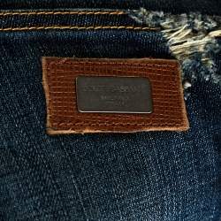 Pre Owned بنطلون جينز دولتشي أند غابانا ممزق دنيم نمط باهت أزرق 14 مقاس كبير جداً (اكس لارج)