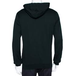 Pre Owned Dolce & Gabbana Green Crown Embroidered Cotton Hoodie L