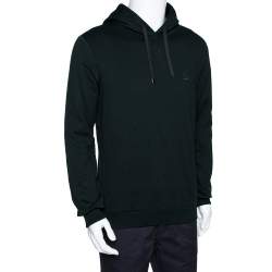 Pre Owned Dolce & Gabbana Green Crown Embroidered Cotton Hoodie L