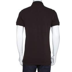 مملوكة مسبقًا Dolce & Gabbana Brown Cotton Polo T-Shirt M