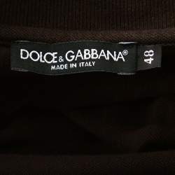 مملوكة مسبقًا Dolce & Gabbana Brown Cotton Polo T-Shirt M