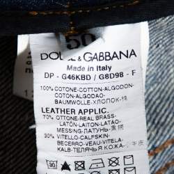 Pre Owned Dolce & Gabbana Blue Light Wash 12 Gold Fit Denim Jeans L