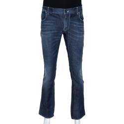 Pre Owned بنطلون جينز دولتشي أند غابانا قصه 14 غولد دنيم مغسول متوسط أزرق مقاس وسط (ميديوم)