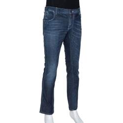 Pre Owned بنطلون جينز دولتشي أند غابانا قصه 14 غولد دنيم مغسول متوسط أزرق مقاس وسط (ميديوم)