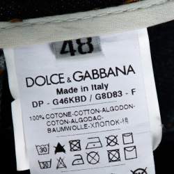 مملوكة مسبقًا Dolce & Gabbana Blue Distressed Denim 12 Gold Fit Jeans M