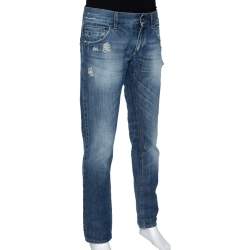 Dolce & Gabbana Blue Light Wash Denim Distressed Low Rise Jeans M Dolce &  Gabbana