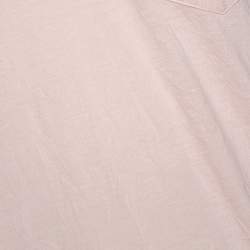 Pre Owned Dolce & Gabbana Peach Jersey Raglan Sleeve V-Neck T-Shirt XL