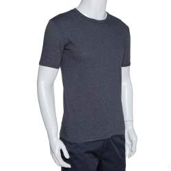 مملوكة مسبقًا Dolce & Gabbana Grey Cotton Round Neck T-Shirt S