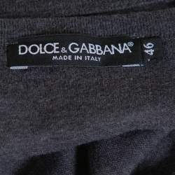مملوكة مسبقًا Dolce & Gabbana Grey Cotton Round Neck T-Shirt S