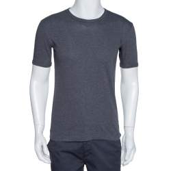 مملوكة مسبقًا Dolce & Gabbana Grey Cotton Round Neck T-Shirt S