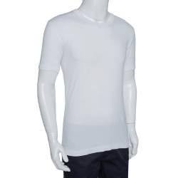 مملوكة مسبقًا Dolce & Gabbana White Cotton Round Neck T-Shirt S