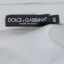 مملوكة مسبقًا Dolce & Gabbana White Cotton Round Neck T-Shirt S