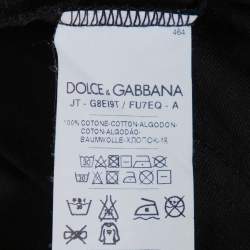 مملوكة مسبقًا Dolce & Gabbana Black Cotton Round Neck T-Shirt M