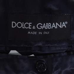 Pre Owned Dolce & Gabbana Black Jacquard Velvet Tuxedo Jacket M